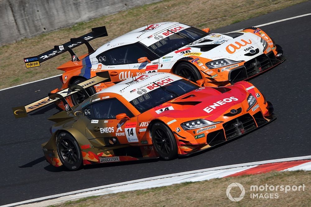 スーパーGT第1戦岡山決勝:スープラの山下と坪井の手に汗握る一騎打ち。ルーキーレーシングが初優勝を飾る