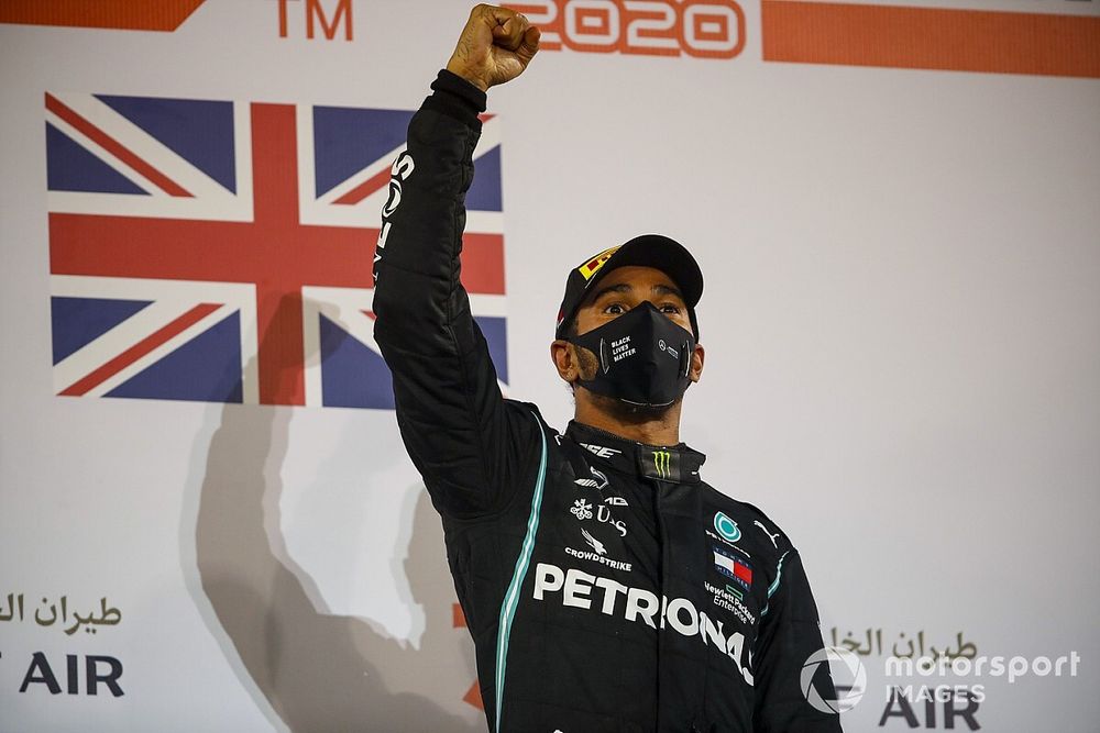 Race Winner Lewis Hamilton, Mercedes-AMG F1 celebrates on the podium