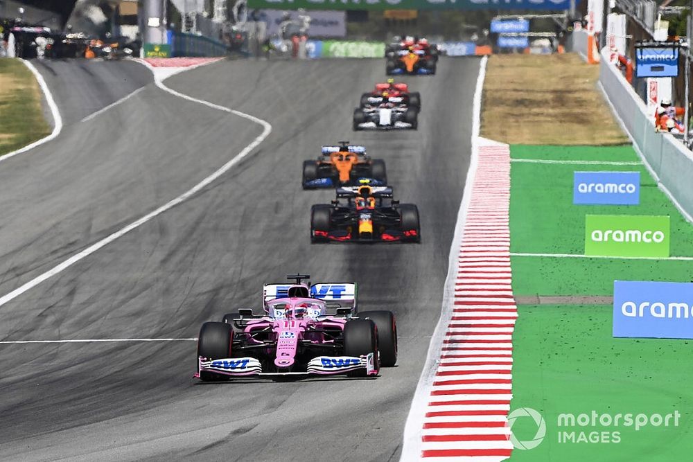 Sergio Perez, Racing Point RP20, Alex Albon, Red Bull Racing RB16, Carlos Sainz Jr., McLaren MCL35