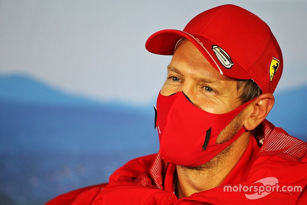 Sebastian Vettel, Ferrari en la conferencia de prensa