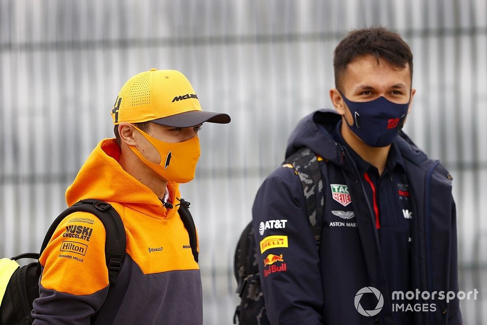 Lando Norris, McLaren et Alex Albon, Red Bull Racing