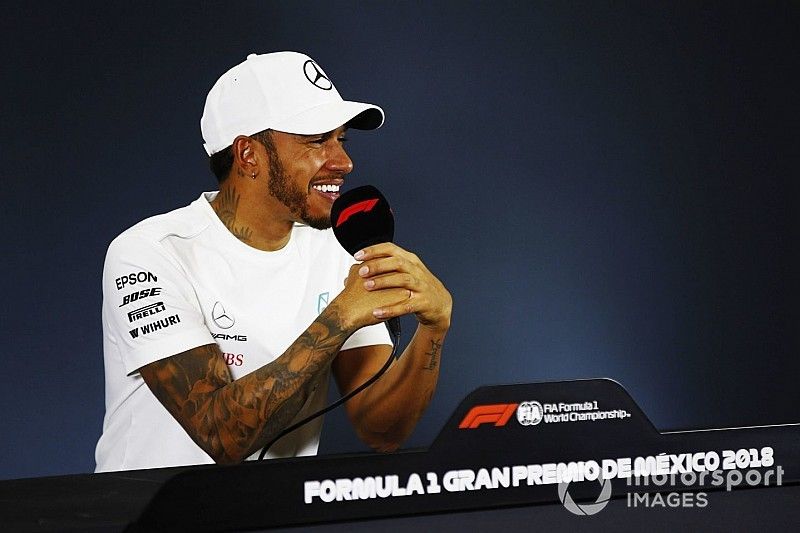 Lewis Hamilton, Mercedes AMG F1, in the press conference