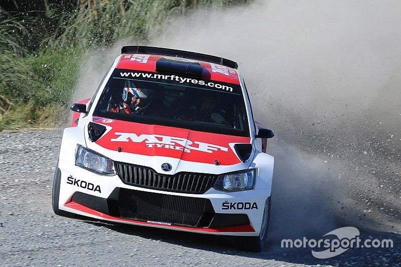 Gaurav Gill and Glenn MacNeall, Skoda Fabia R5, Team MRF