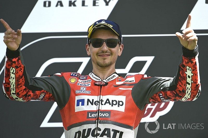 Podium: race winner Jorge Lorenzo, Ducati Team