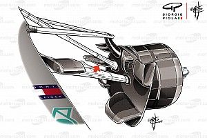 Mercedes: ripulita la scia turbolenza della ruota anteriore con due pinne