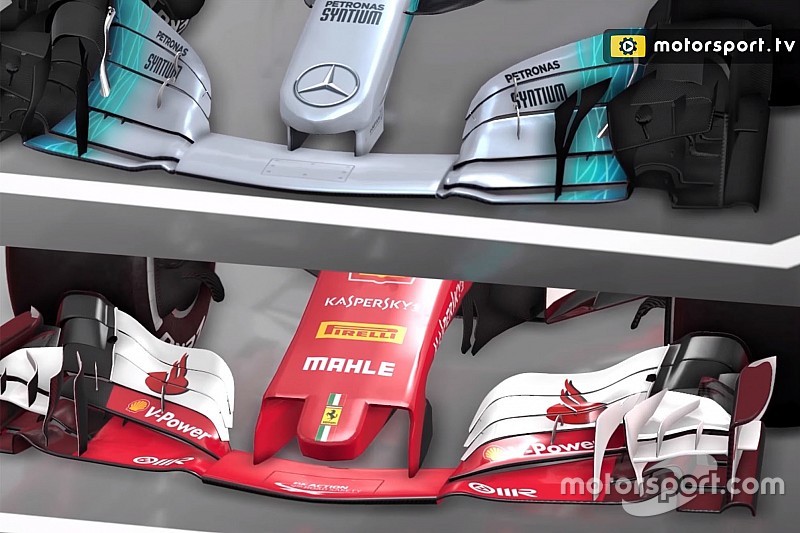 Video-analyse: De verschillen tussen de F1-filosofieën van Mercedes en Ferrari