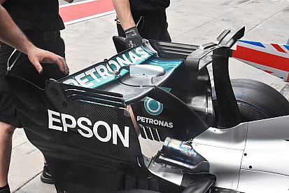 Mercedes: l'ala posteriore ha una corda cortissima!