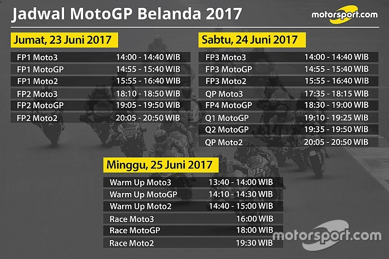 Jadwal lengkap MotoGP Belanda 2017