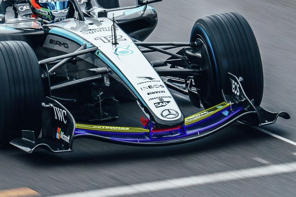 Dettaglio ala anteriore Mercedes W17