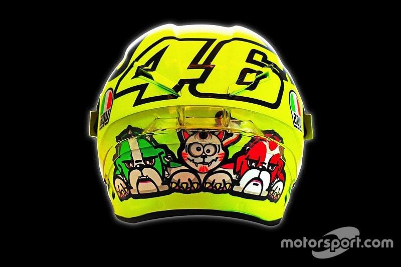 Il nuovo casco di Valentino Rossi, Yamaha Factory Racing