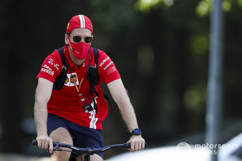 Sebastian Vettel, Ferrari on a bike