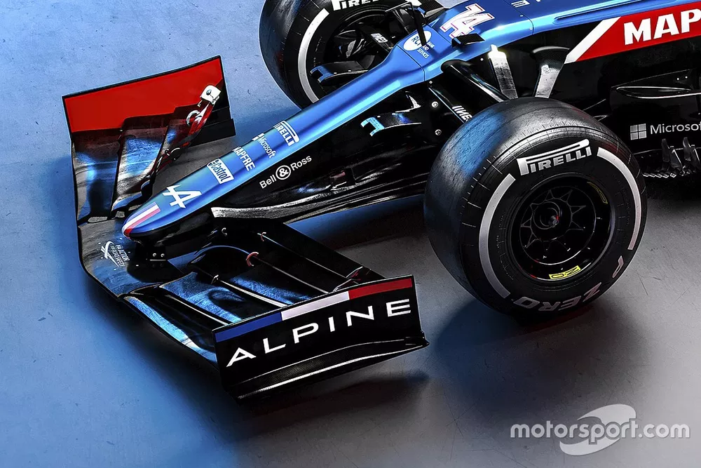 Detalle del alerón delantero del Alpine A521