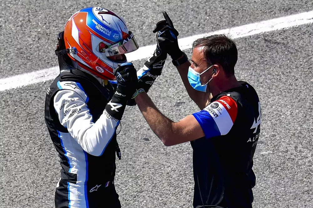 Esteban Ocon, Alpine F1, in Parc Ferme after Qualifying