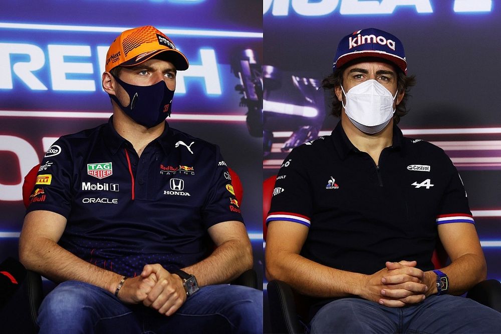 Max Verstappen, Red Bull Racing, Fernando Alonso, Alpine F1