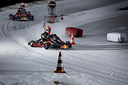 GALERIA: Verstappen e Gasly participam de corrida de kart no gelo