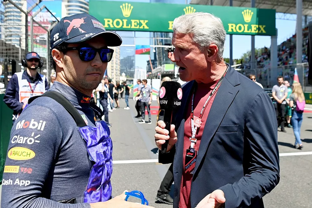 Sergio Perez, Red Bull Racing, est interview&eacute; par David Coulthard