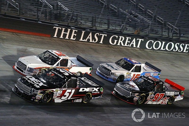 Harrison Burton, Kyle Busch Motorsports Toyota and Austin Hill, Ford F150