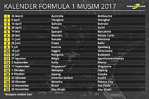 Jadwal resmi kalender Formula 1 2017