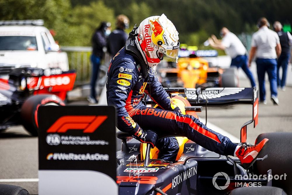 Max Verstappen, Red Bull Racing in Parc Ferme 