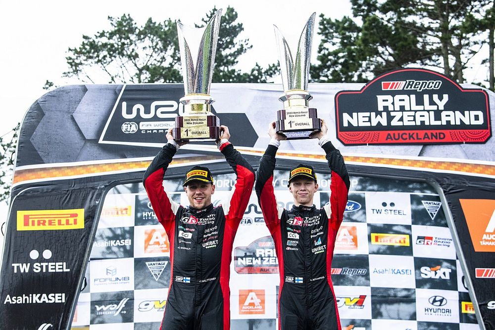 Podio: Kalle Rovanpera, Jonne Halttunen, Toyota Gazoo Racing WRT Toyota GR Yaris Rally1