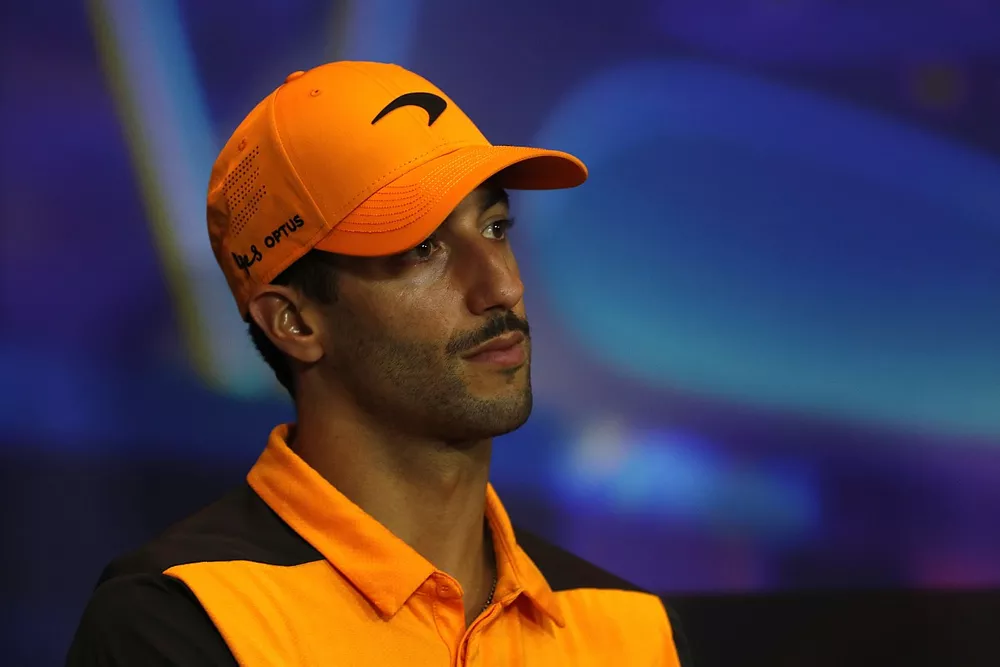 Daniel Ricciardo, McLaren, en conf&eacute;rence de presse