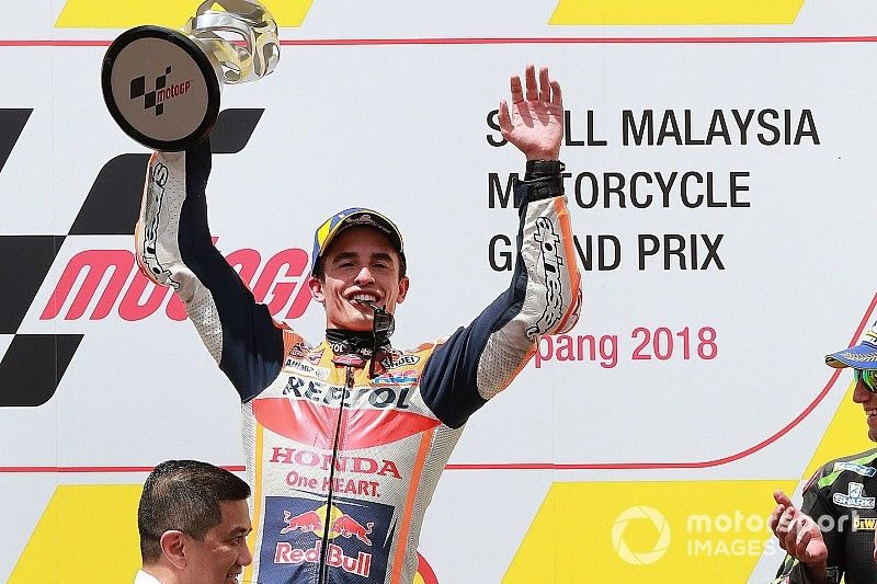 Podio: Il vincitore della gara Marc Marquez, Repsol Honda Team