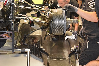 Bite-size tech: Mercedes dismantles Hamilton's W07 to repair hydraulic leak