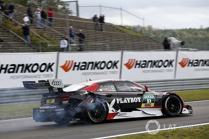 Nico Müller, Audi Sport Team Abt Sportsline, Audi RS 5 DTM na de crash met Timo Glock, BMW Team RMG,