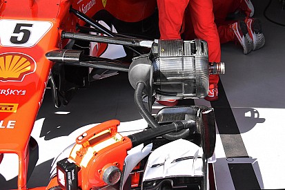 Ferrari: diversi gli sfoghi d'aria sui cestelli dei freni dei due piloti