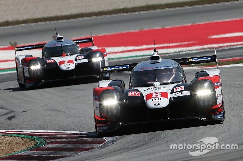 #8 Toyota Gazoo Racing Toyota TS050 - Hybrid: Sébastien Buemi, Kazuki Nakajima, Brendon Hartley, #7 Toyota Gazoo Racing Toyota TS050 - Hybrid: Mike Conway, Kamui Kobayashi, Jose Maria Lopez