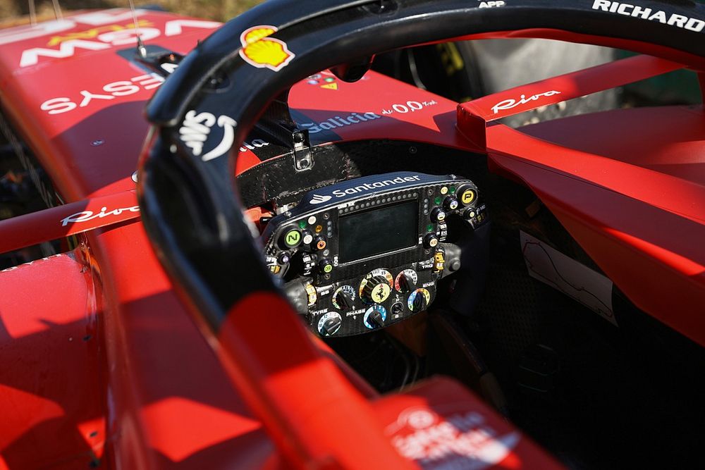 The retired car of Charles Leclerc, Ferrari SF-23