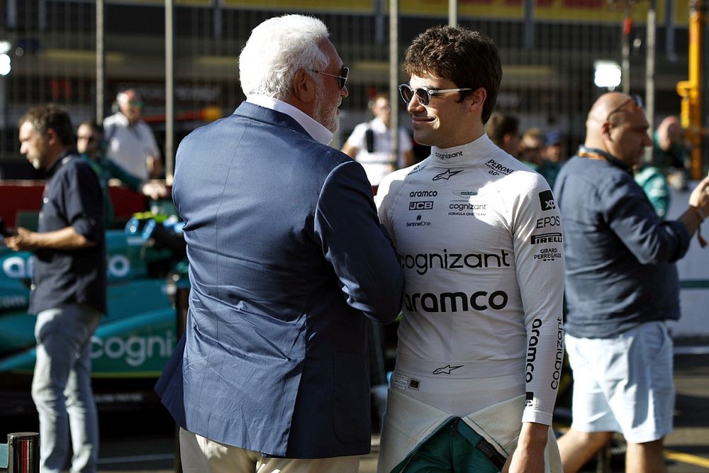 Lawrence Stroll, Owner, Aston Martin F1 Team, Lance Stroll, Aston Martin F1 Team, on the grid