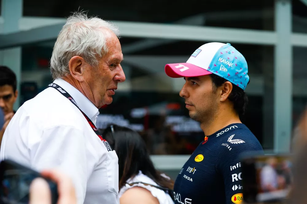 Helmut Marko, consulente, Red Bull Racing e Sergio Perez, Red Bull Racing 