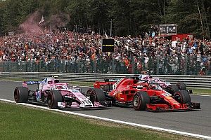 Ocon kwam een meter tekort om Belgische GP te leiden
