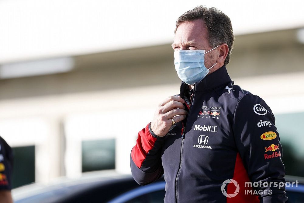 Christian Horner, Team Principal, Red Bull Racing arrives