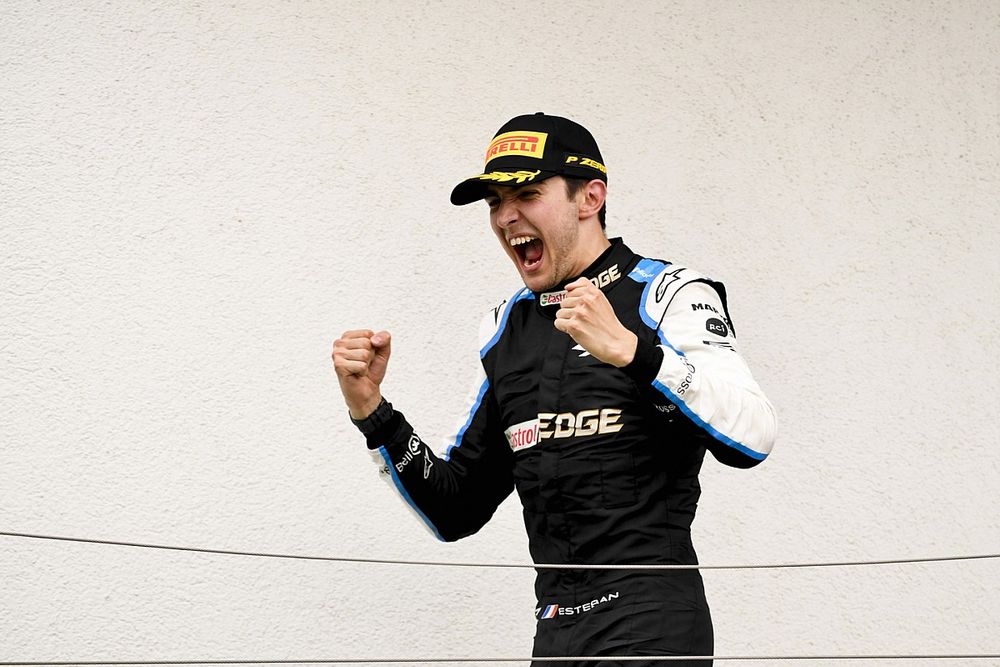 Esteban Ocon, Alpine F1, 1e positie, komt op het podium