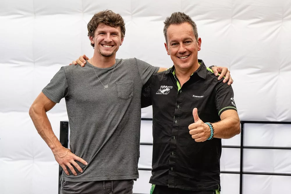 Garrett Gerloff, Kawasaki Puccetti Racing e Garrett Gerloff, Kawasaki Puccetti Racing, Manuel Puccetti, Team Manager Kawasaki Puccetti Racing