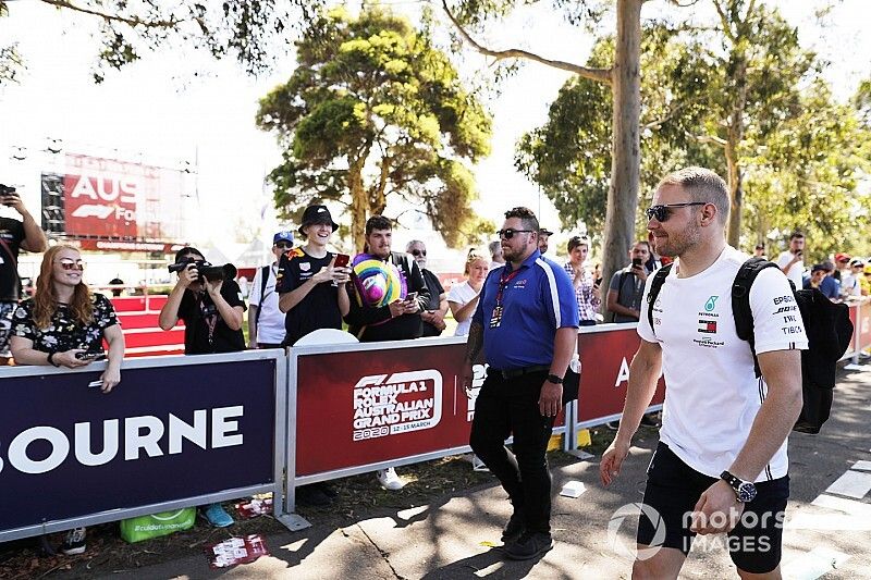 Valtteri Bottas, Mercedes-AMG Petronas F1, arrives at the track