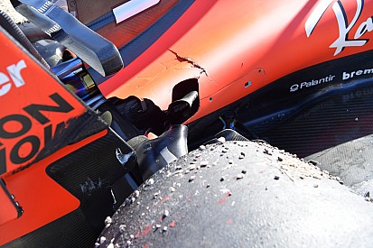 Közeli képeken Vettel eltört felfüggesztése Austinból