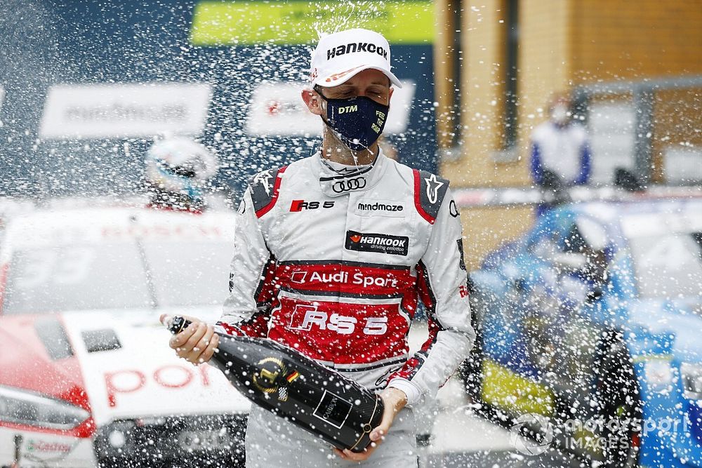 Podium: Race winner Ren&eacute; Rast, Audi Sport Team Rosberg