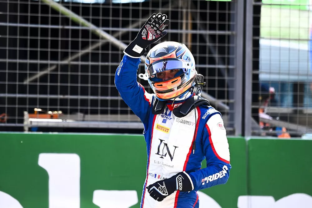 Clement Novalak, Trident celebrates in Parc Ferme 