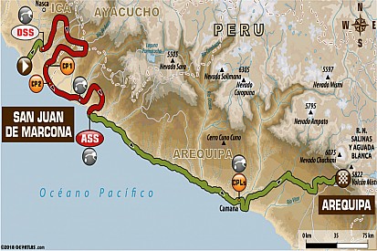 Dakar: percorsi differenti per auto e moto nella quinta tappa