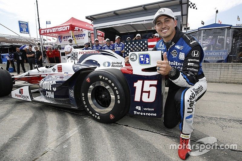 Ganador de la pole Graham Rahal, Rahal Letterman Lanigan Racing Honda