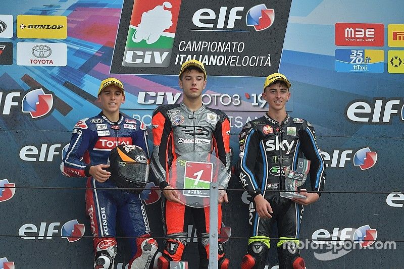 CIV Moto3, Spinelli trionfa ed è il nuovo leader