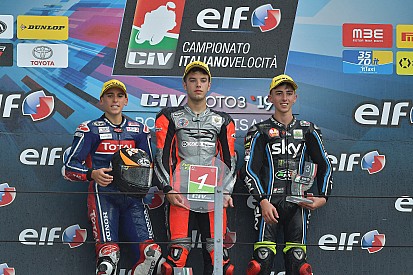 CIV Moto3, Spinelli trionfa ed è il nuovo leader