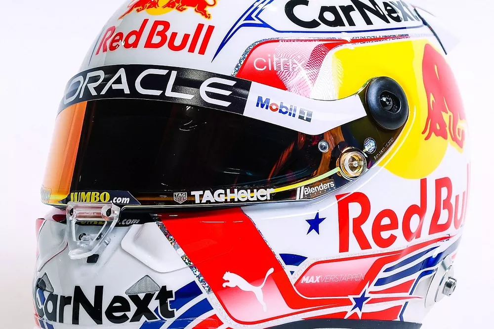 El casco de Max Verstappen para el GP de Estados Unidos 2022