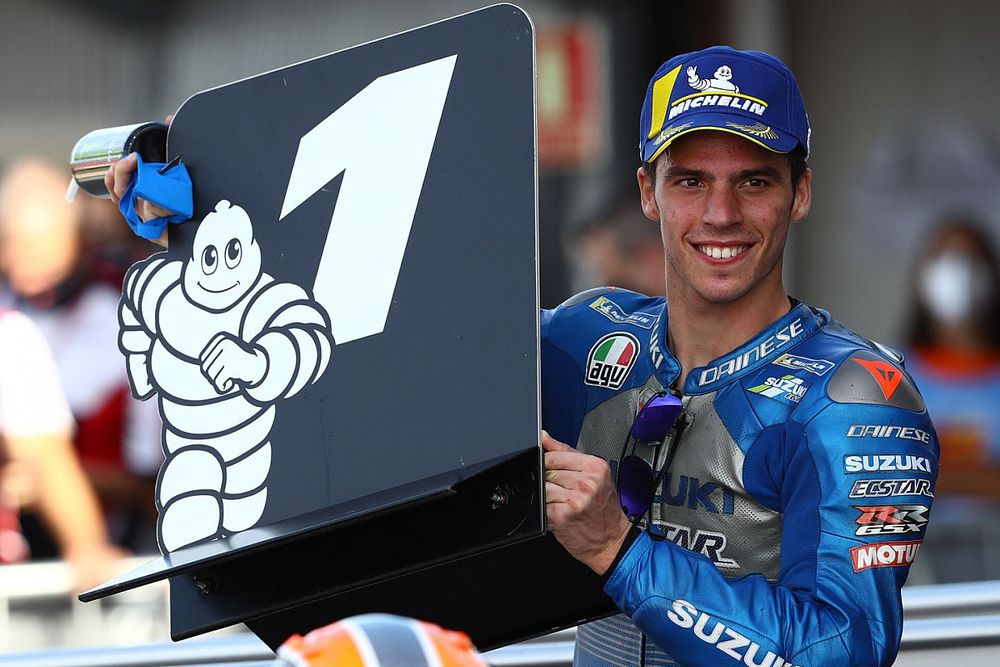 Le vainqueur Joan Mir, Team Suzuki MotoGP