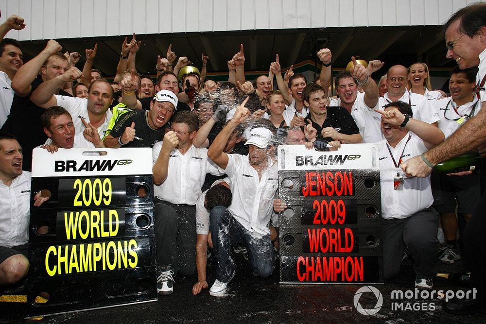 
Rubens Barrichello, Jenson Button, Ross Brawn, Brawn GP