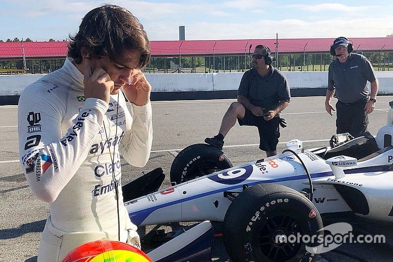 Pietro Fittipaldi during his first test in an IndyCar after being injured