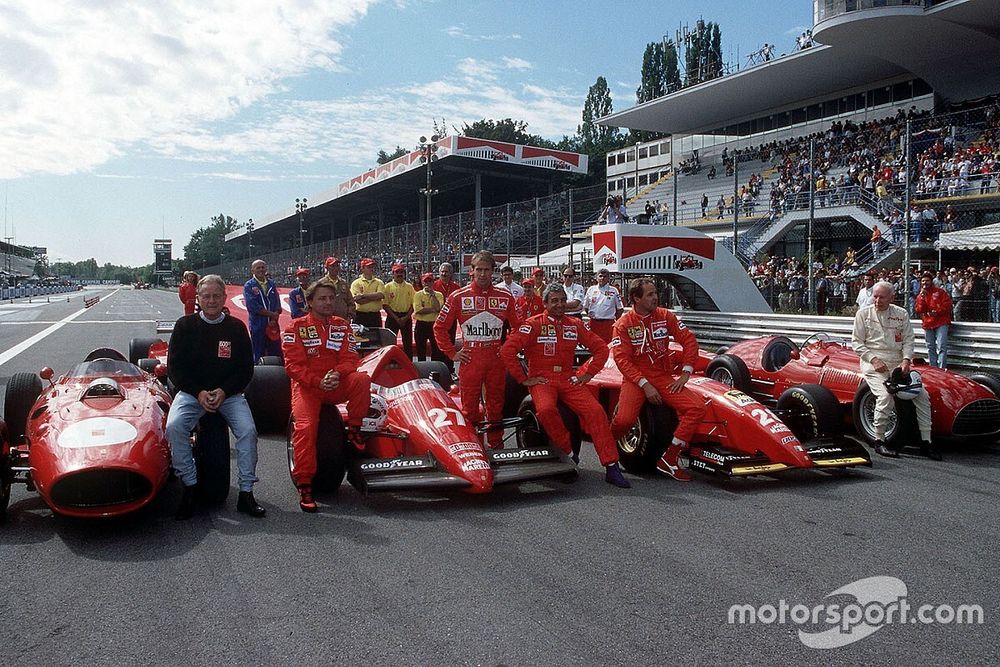 Monza, Ferrari 600 GP celebration, Phil Hill, Rene Arnoux, Luca Badoer, Michele Alboreto, Gerard Berger, John Surtees